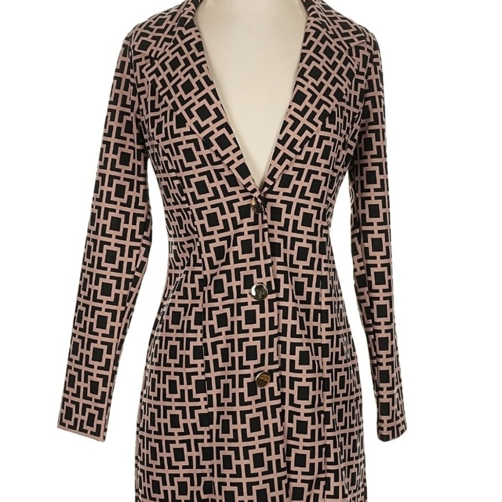 Geometric Patterned Mini Dress/Blazer